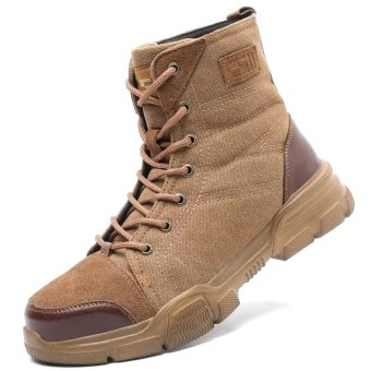 Braune taktische Militärstiefel mit Stahlkappe