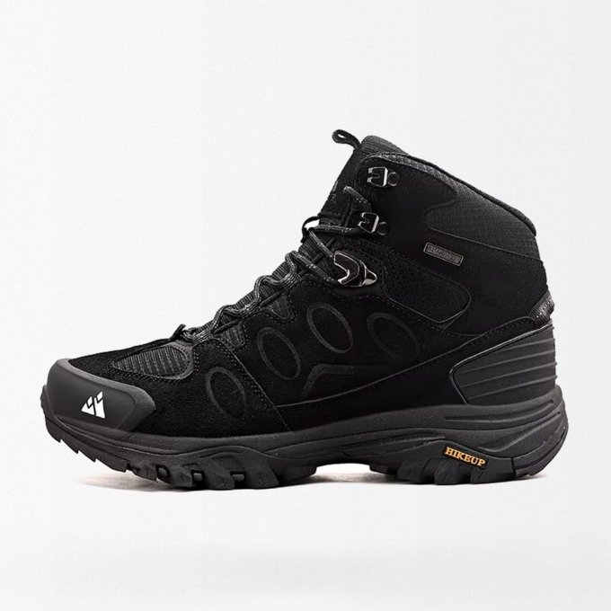 Schwarze Wildleder-Wanderschuhe Hikeup