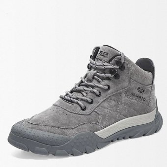 Taktische graue Ankle Boots aus Rindsleder