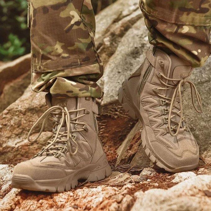 Taktische Trekking-Stiefel in Sandfarbe – Bild 2