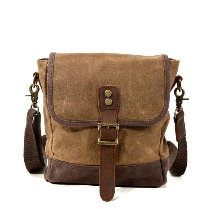Vintage Ledertasche im Militärstil – Bild 2