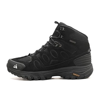 Wasserdichte Wildleder-Wanderstiefel Schwarz
