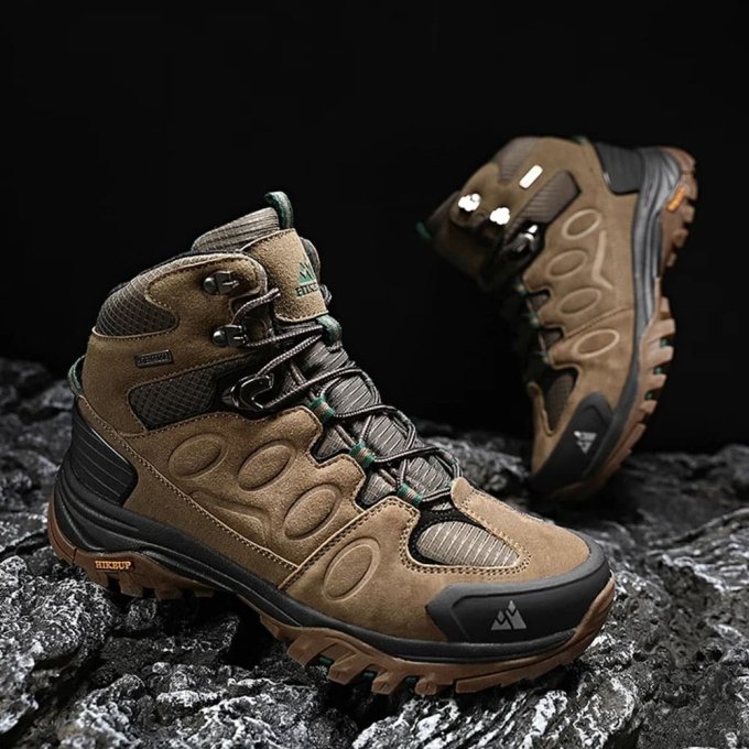 Braune wasserdichte Wildleder-Wanderstiefel – Bild 4