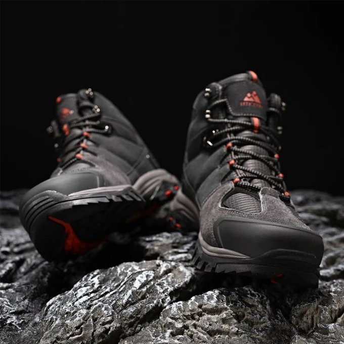 Wasserdichte Wildleder-Wanderschuhe Grau – Bild 2
