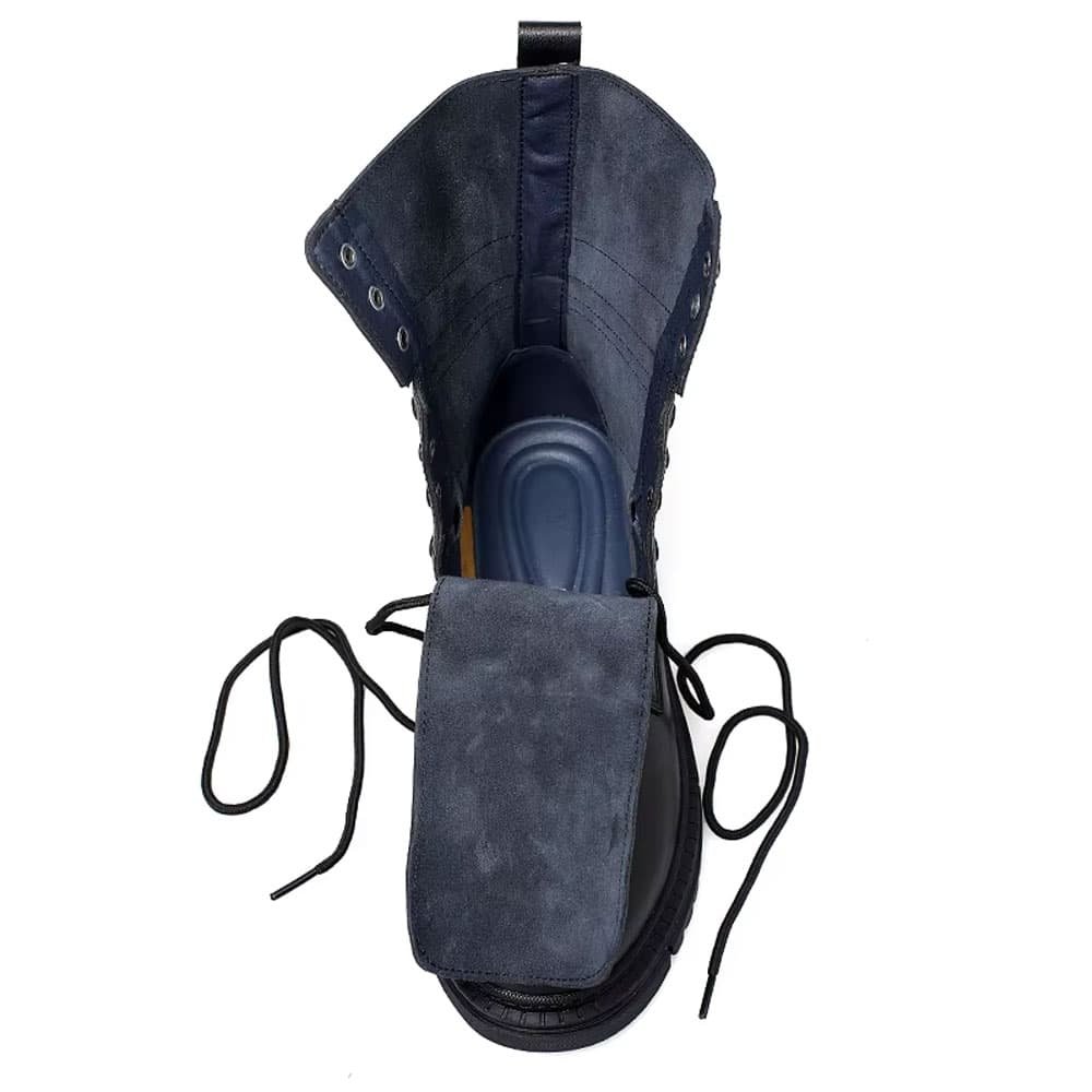 Schwarze Leder-Kampfstiefel mit Schnürung – Bild 10