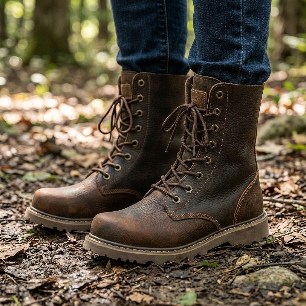 Vintage combat boots brown leather