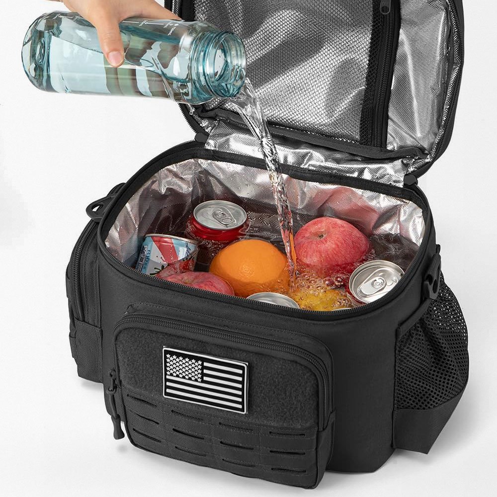 Schwarze taktische Thermo-Lunchtasche – Bild 2