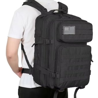 Black tactical backpack 45L