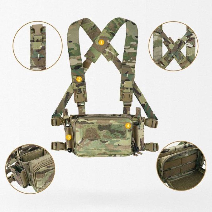 Taktisches D3 Chest Rig mit integriertem Rucksack – Bild 4