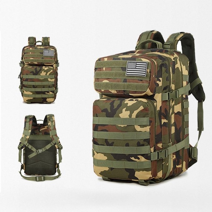 Woodland Tarnmuster Rucksack 45L – Bild 3
