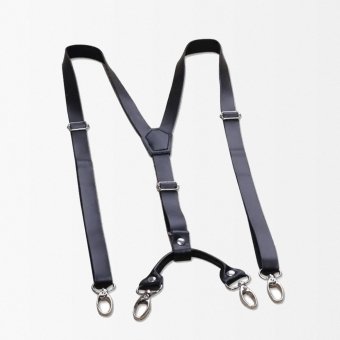 Schwarze taktische Leder-Hosenträger