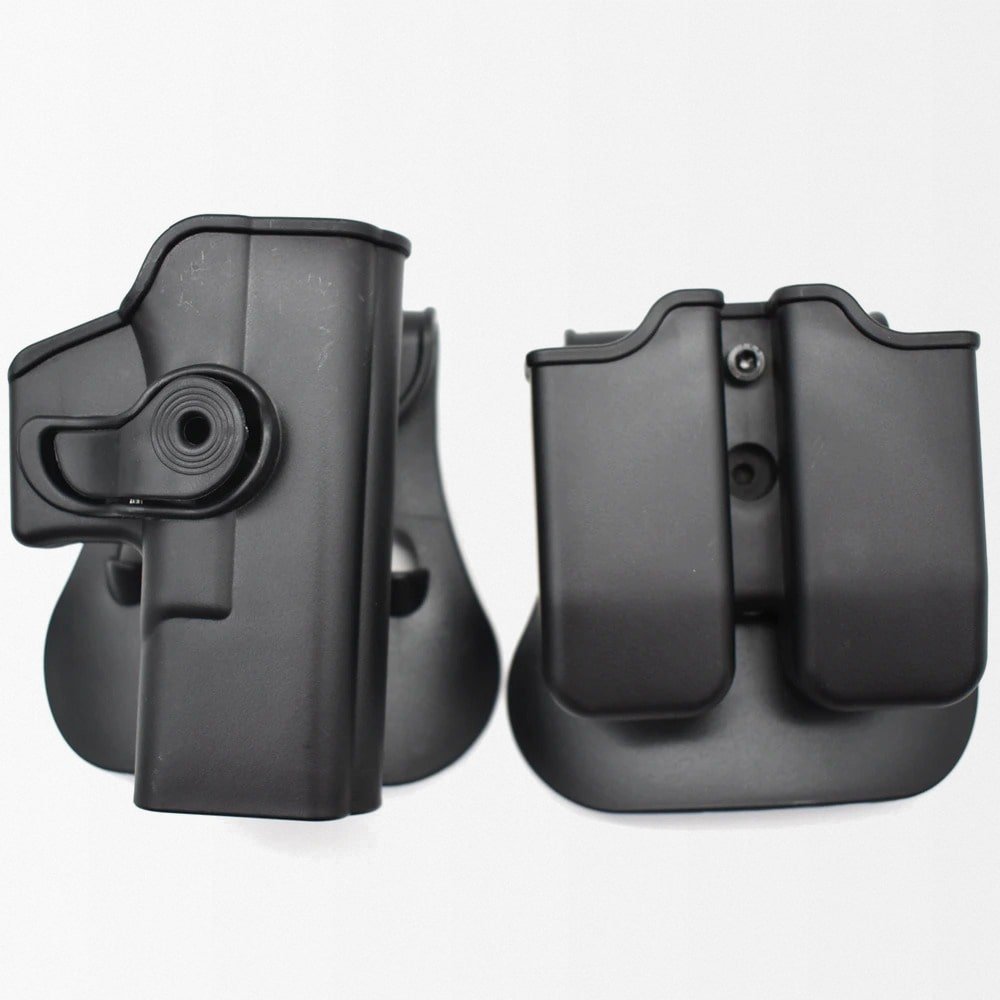 Glock 17 Rechts-Holster mit 9-mm-Magazintaschen