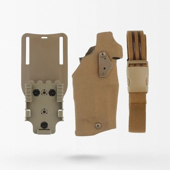 Glock 17 Drop-Leg Holster in Tan-Farbe