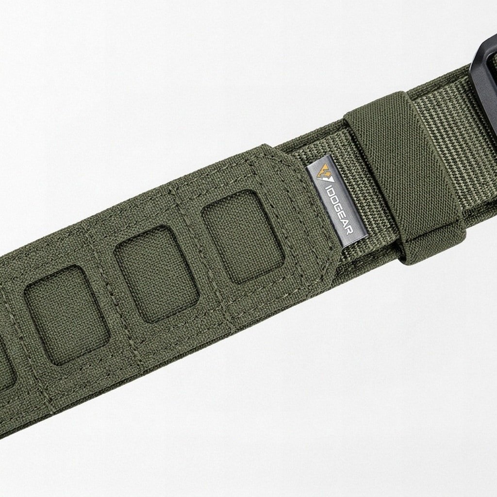 Lightweight laser cut molle tactical belt