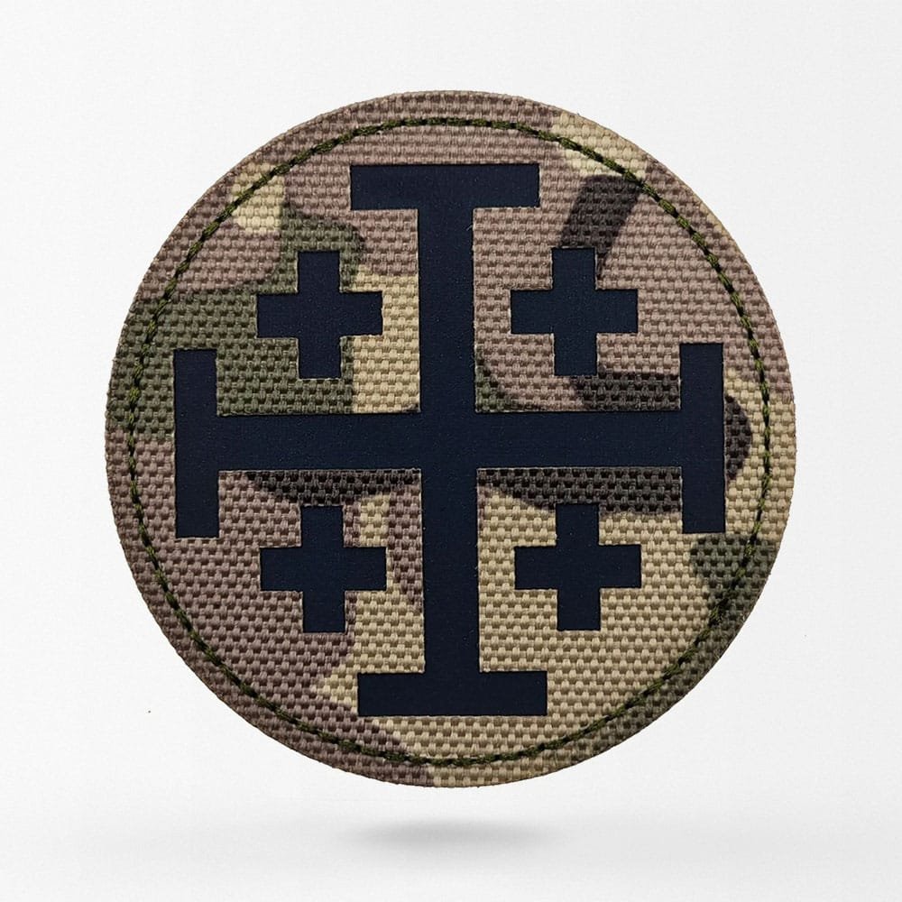 Rundes Jerusalem-Kreuz Patch