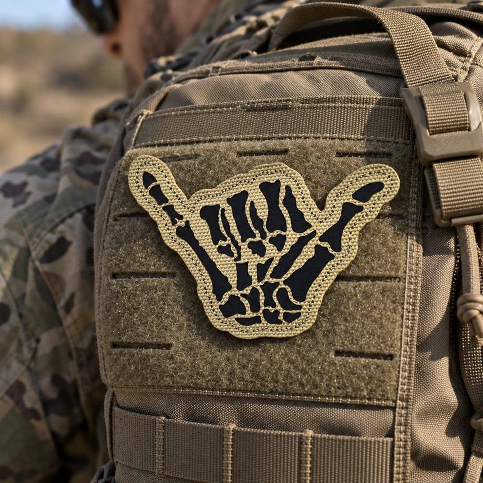 Shaped skeleton hand patch