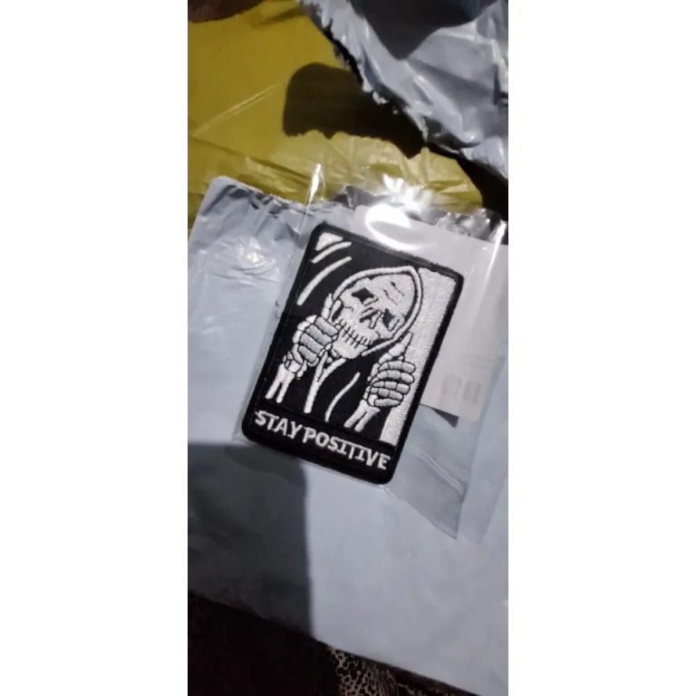 Stay Positive Skull Patch photo review