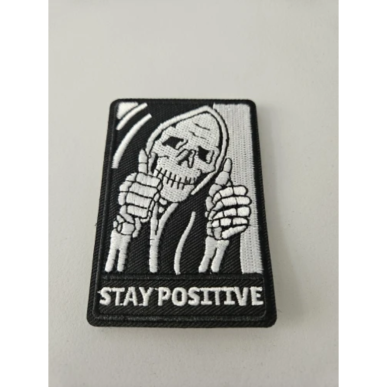 Stay Positive Skull Patch photo review